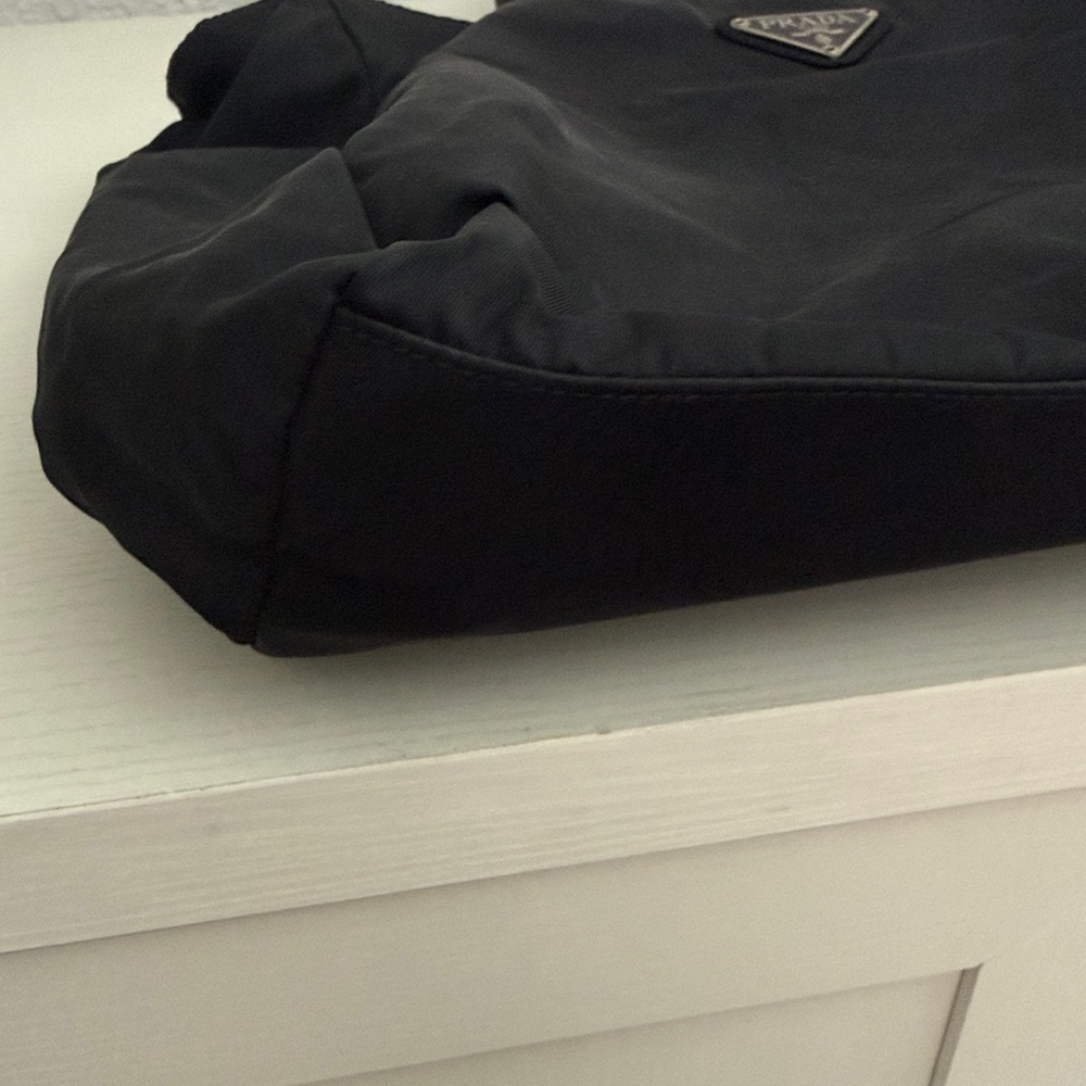 Prada Black Nylon Tote with Triangle Logo - Picture 3 of 13